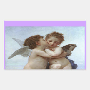 Sticker Rectangulaire Amor et Psyche comme Enfants / Angels Premier bais