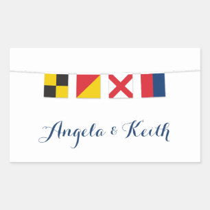 Sticker Rectangulaire AMOUR dans les drapeaux marins colorés