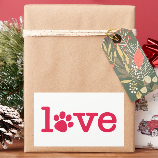 Sticker Rectangulaire Amour des animaux (vacances)