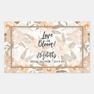 Sticker Rectangulaire Amour en fleurs Floral Rustique aux Pêches