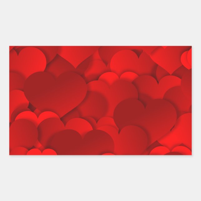 Sticker Rectangulaire Amour, Saint-Valentin, Jour, Coeur, Femmes, Rose,  (Devant)