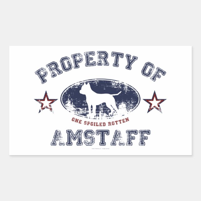 Sticker Rectangulaire Amstaff (Devant)