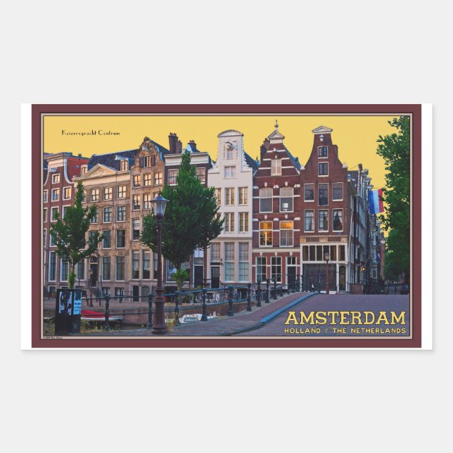 Sticker Rectangulaire Amsterdam-Keizersgracht Centrum (Devant)
