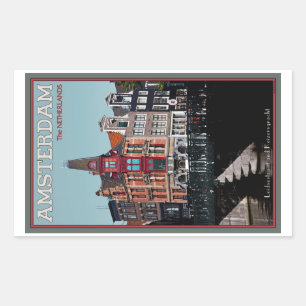 Sticker Rectangulaire Amsterdam - Leidsestraat - Keizersgracht