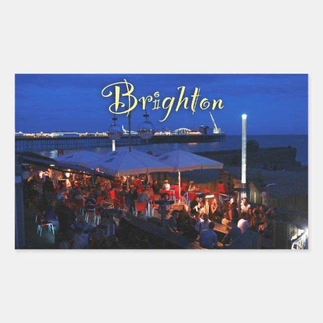 Sticker Rectangulaire Amusez-vous à Brighton ! (Devant)
