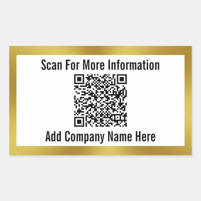Sticker Rectangulaire Analyser le code QR Nom de l'entreprise Modèle com (Devant)