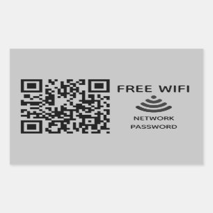 Sticker Rectangulaire Analyser pour connecter Free Wifi Business qr code