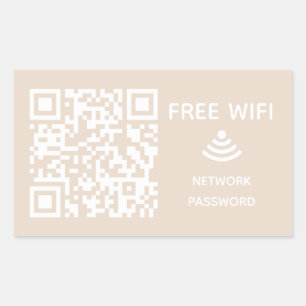 Sticker Rectangulaire Analyser pour connecter Free Wifi Business qr code