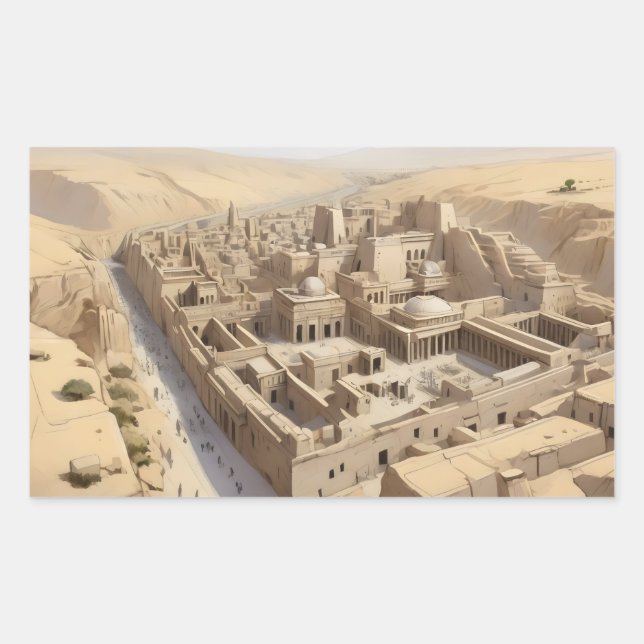 Sticker Rectangulaire Ancienne ville en Afghanistan (Devant)