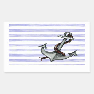 Sticker Rectangulaire Ancre du navire nautique