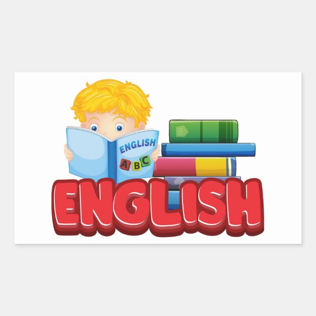Sticker Rectangulaire anglais (Devant)