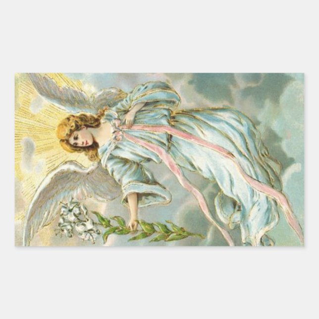 Sticker Rectangulaire Angle en bleu (Devant)