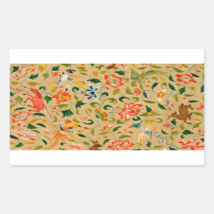 Sticker Rectangulaire Animal Antique Cheval Oiseau Deer Rabbit