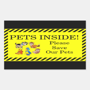 Sticker Rectangulaire Animaux domestiques à l'intérieur