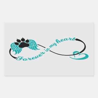 Sticker Rectangulaire Animaux Pour Toujours Dans Mon Coeur