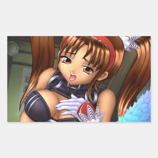 Sticker Rectangulaire Anime Girl - Miel (Devant)