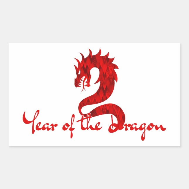 STICKER RECTANGULAIRE ANNÉE DU DRAGON (Devant)