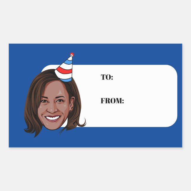 Sticker Rectangulaire Anniversaire de KAMALA HARRIS (Devant)