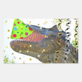 Sticker Rectangulaire Anniversaire fête Animal Dinosaur