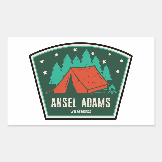 Sticker Rectangulaire Ansel Adams Wilderness California Camping (Devant)