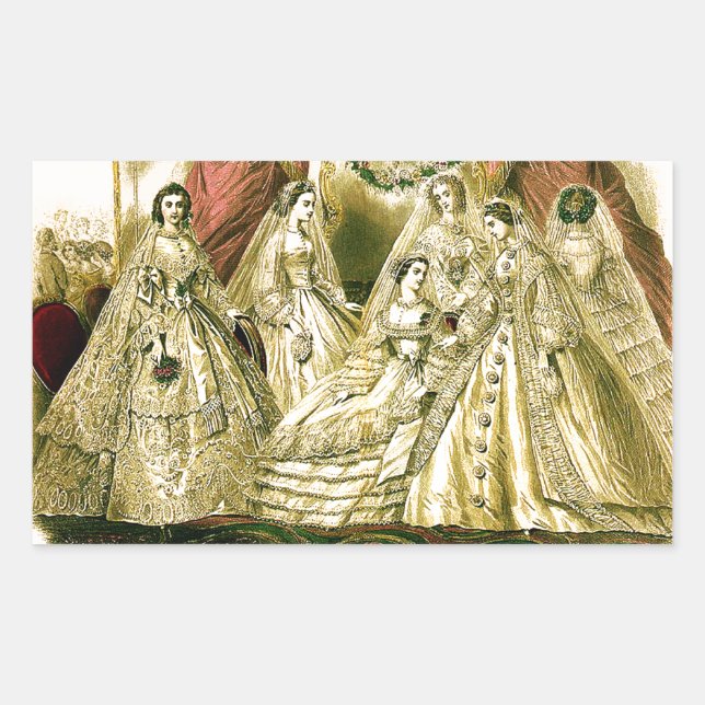 Sticker Rectangulaire Antique Mariage (Devant)
