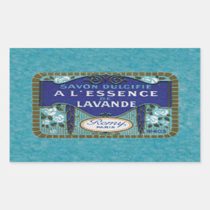 Sticker Rectangulaire Antique savon en lavande française