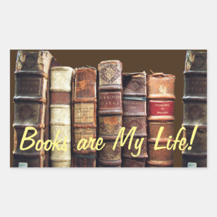 Sticker Rectangulaire Antique vieux livres Vintage Tomes Cadeau
