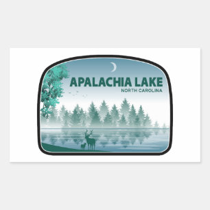 Sticker Rectangulaire Apalachia Lake Caroline du Nord Cerf