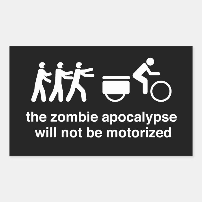 Sticker Rectangulaire Apocalypse de zombi (feuille de 4) (Devant)