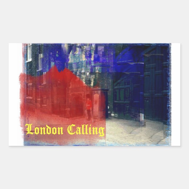Sticker Rectangulaire Appel de Londres (Devant)