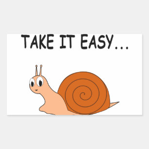 Sticker Rectangulaire Apportez-le facilement mignon escargot de dessin