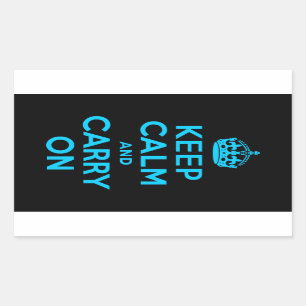 Sticker Rectangulaire Aqua Blue Gardez le calme et continuer
