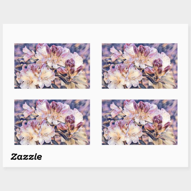 Sticker Rectangulaire Aquarelle peinture d'un son en azéée violette (Feuille)