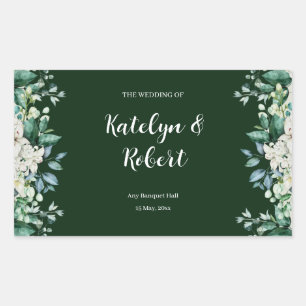 Sticker Rectangulaire Aquarelle verte Palette d'amour Mariage