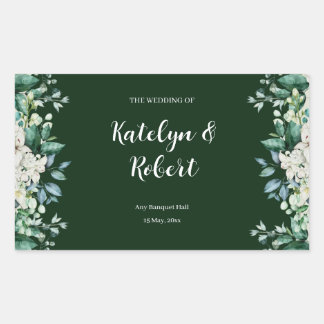 Sticker Rectangulaire Aquarelle verte Palette d'amour Mariage