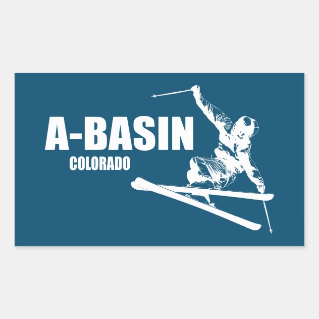 Sticker Rectangulaire Arapahoe Basin Colorado Skier (Devant)