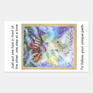 Sticker Rectangulaire Arbre d'autocollant de commandements de la Vie Dix