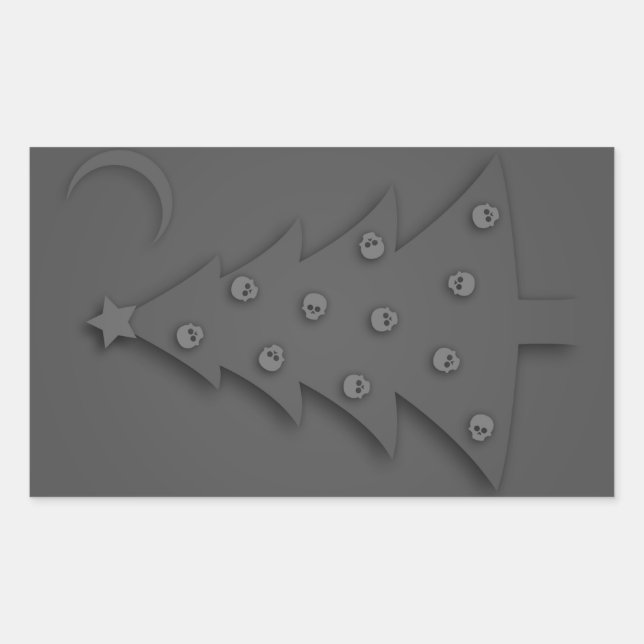 Sticker Rectangulaire Arbre de Noël (Devant)