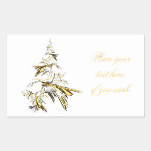 Sticker Rectangulaire Arbre de Noël blanc 001