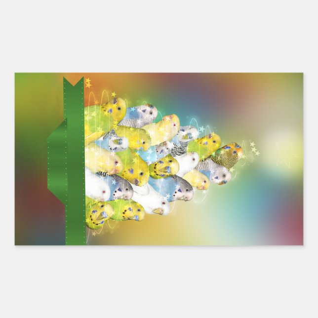 Sticker Rectangulaire Arbre de Noël Parakethe (Devant)