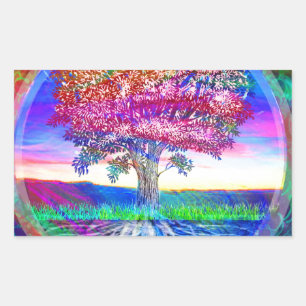 Sticker Rectangulaire Arbre des Bénédictions de la Vie