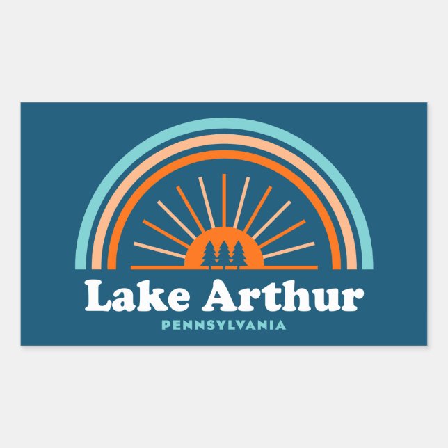 Sticker Rectangulaire Arc-en-ciel du lac Arthur Pennsylvanie (Devant)