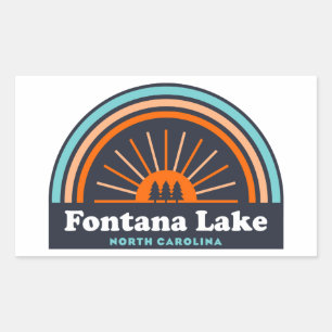 Sticker Rectangulaire Arc en ciel du lac Fontana en Caroline du Nord
