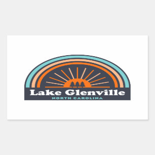 Sticker Rectangulaire Arc en ciel du lac Glenville North Carolina