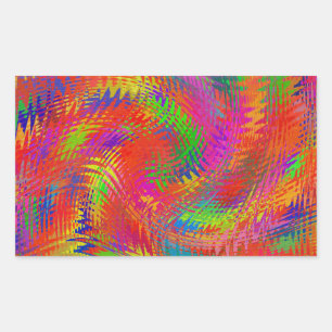 Sticker Rectangulaire Arc-en-ciel tissé