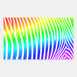 Sticker Rectangulaire Arc-en-ciel Zebra Stripes