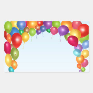 Sticker Rectangulaire Arche à ballons colorés