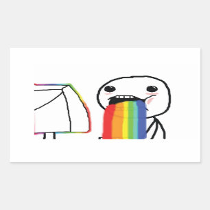 Sticker Rectangulaire Arcs-en-ciel vomissants
