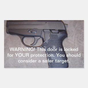 Sticker Rectangulaire Arme d'avertissement