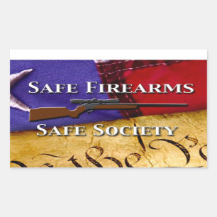 Sticker Rectangulaire Armes à feu sûres, société en sécurité